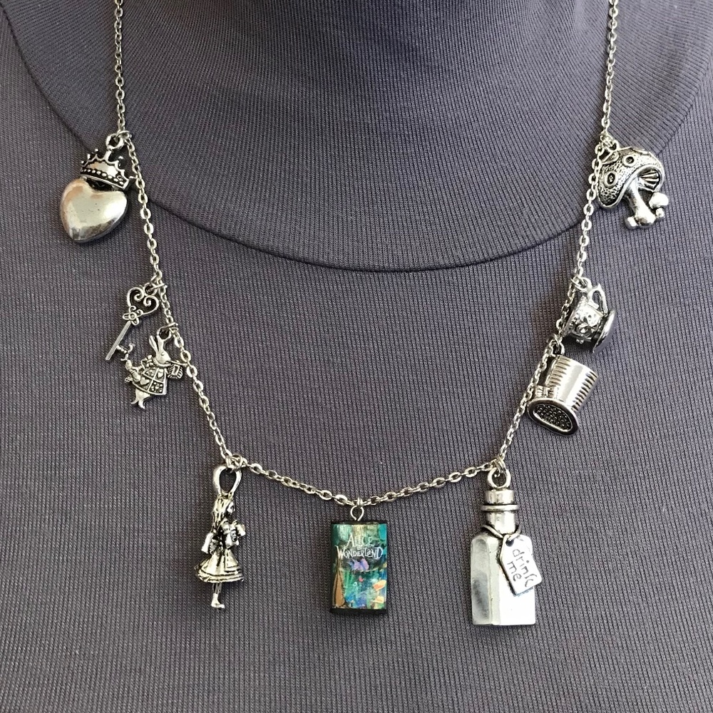 Alice in Wonderland by Lewis Carroll Handmade Literature Necklace, Book Cover - Picture 2 of 16